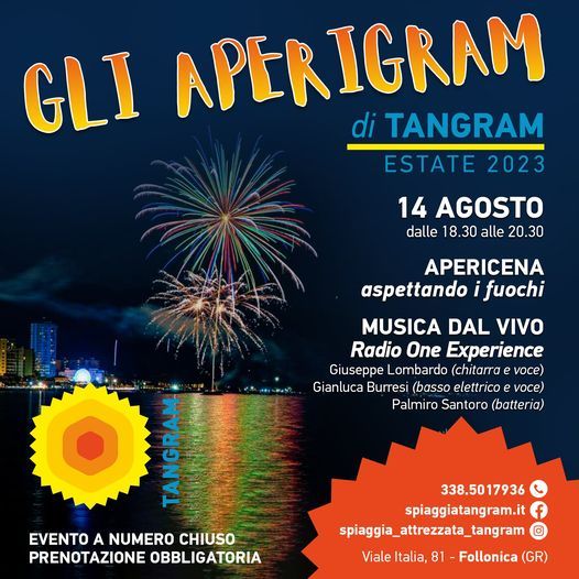 Tangram beach in follonica apertif