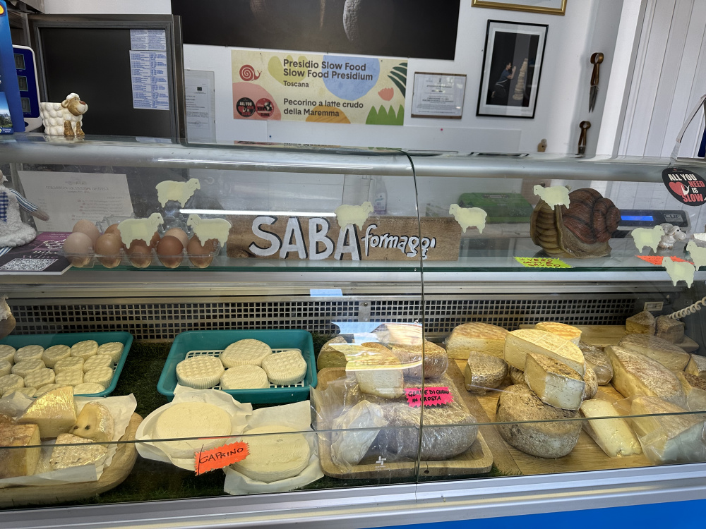 Angela Saba's cheeses close to Domus Socolatae